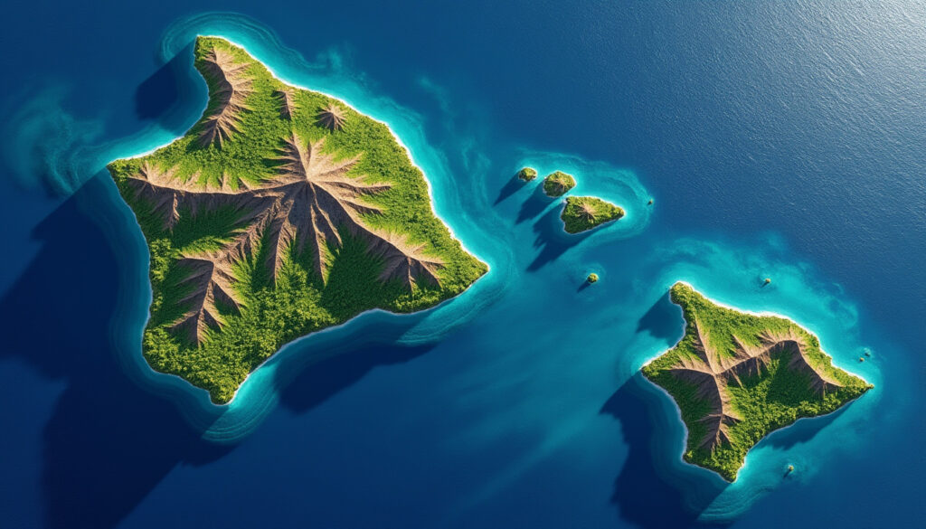 explorez une carte détaillée d’hawaï montrant ses îles, villes principales et aspects géographiques pour mieux découvrir cet archipel magnifique.