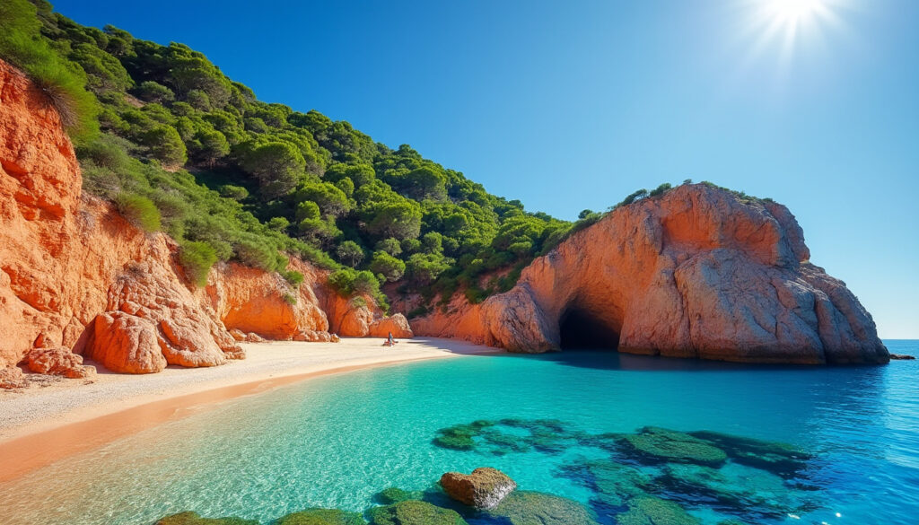 découvrez l'île des vieilles à saint-raphaël, un véritable paradis naturel avec ses criques secrètes, plages de sable fin et impressionnantes roches rouges.